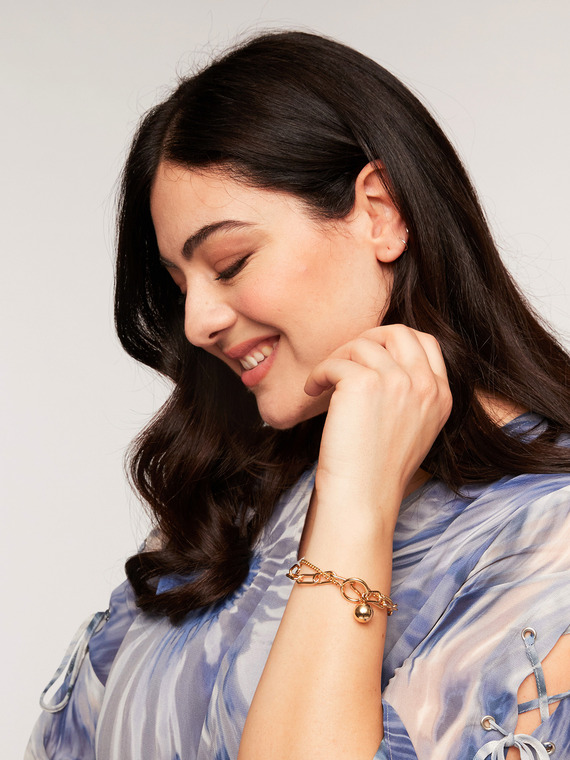 Fiorella Rubino Bracciale con catene e sfera Donna