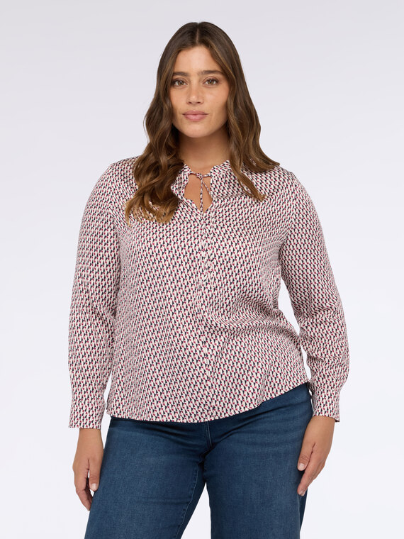 Blusa stampa geometrica in raso | Fiorella Rubino