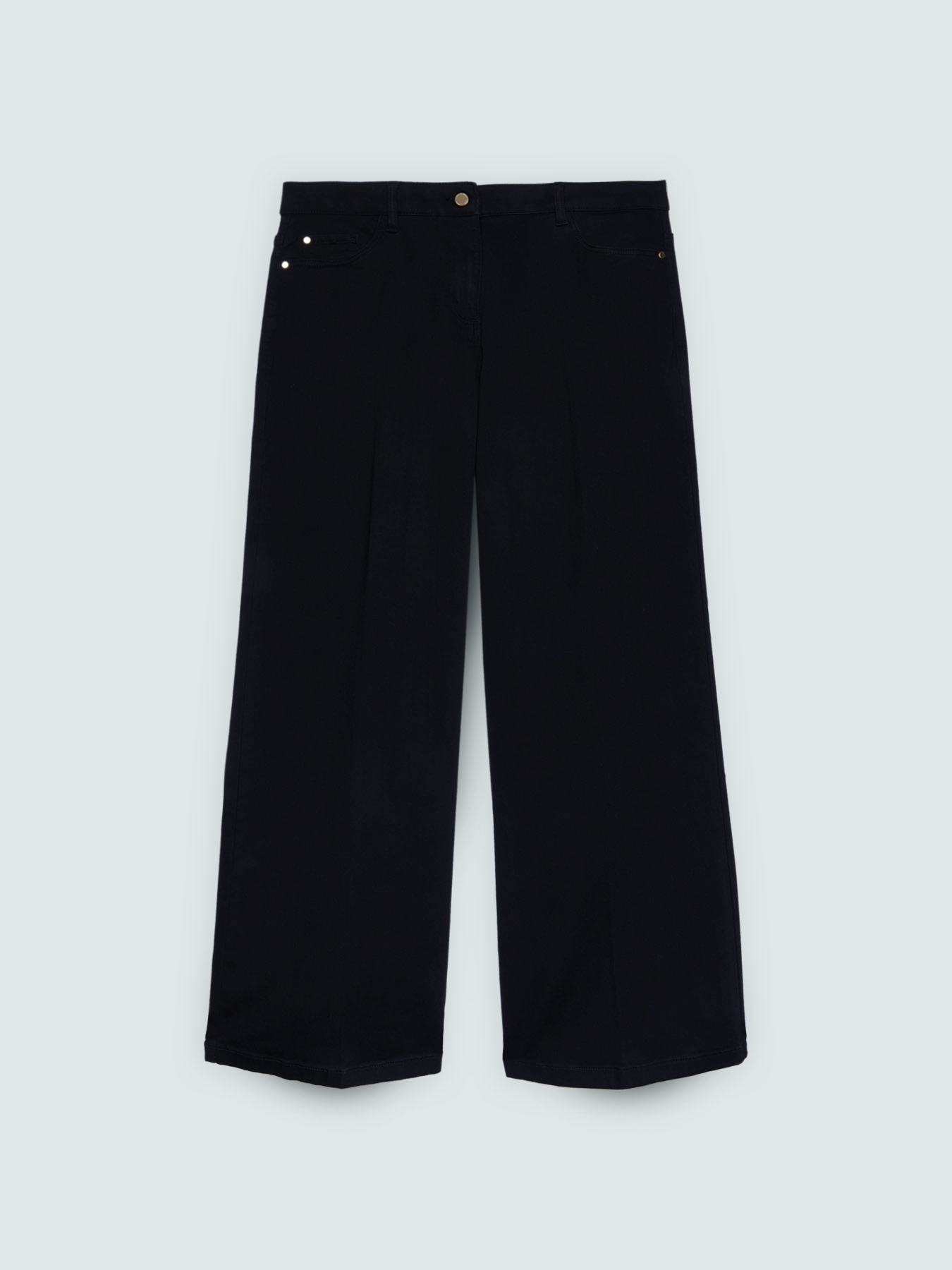 Wide Leg Jeans total black wash image number 5