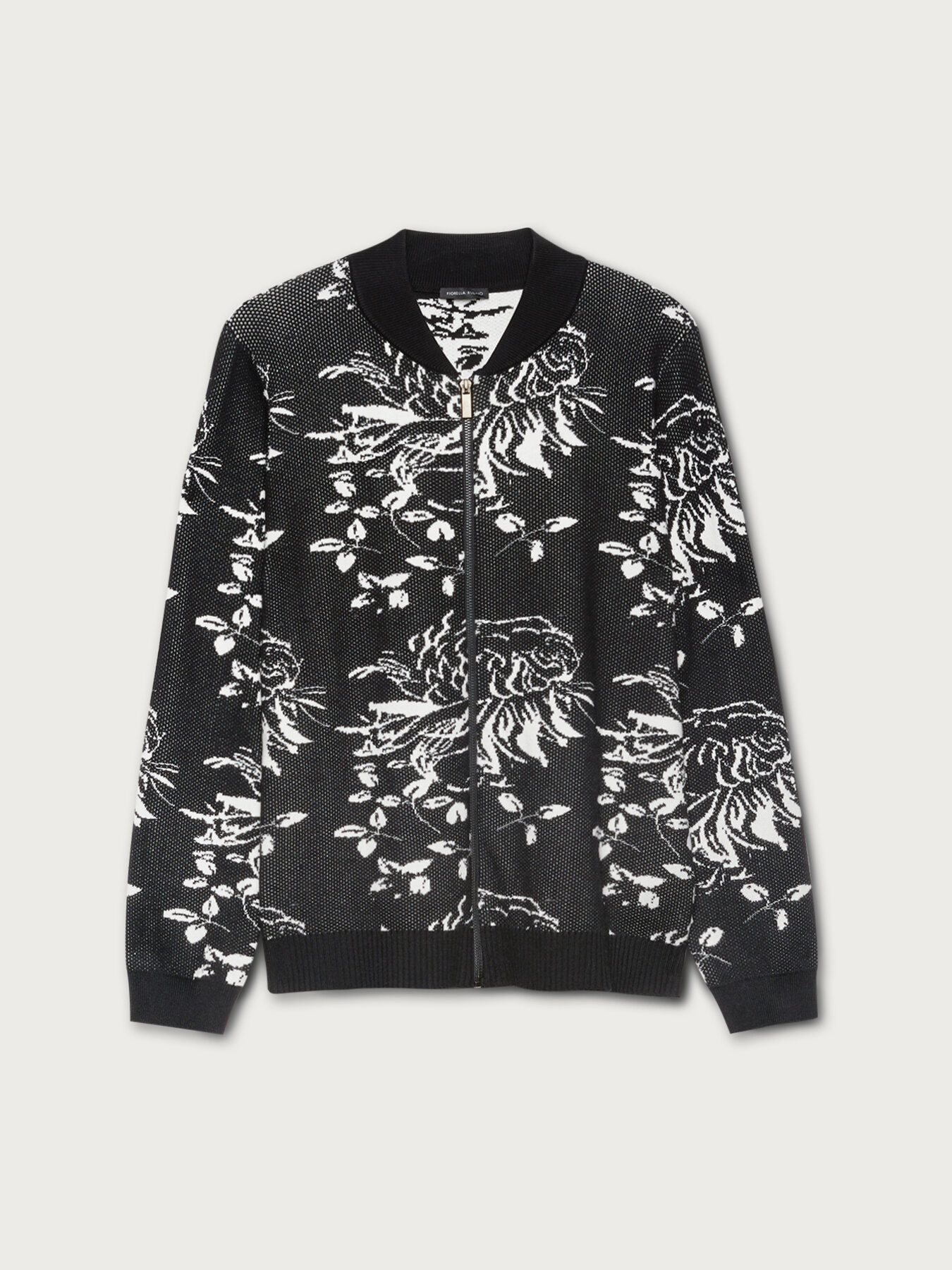 Cardigan en jacquard &agrave; fleurs image number 3