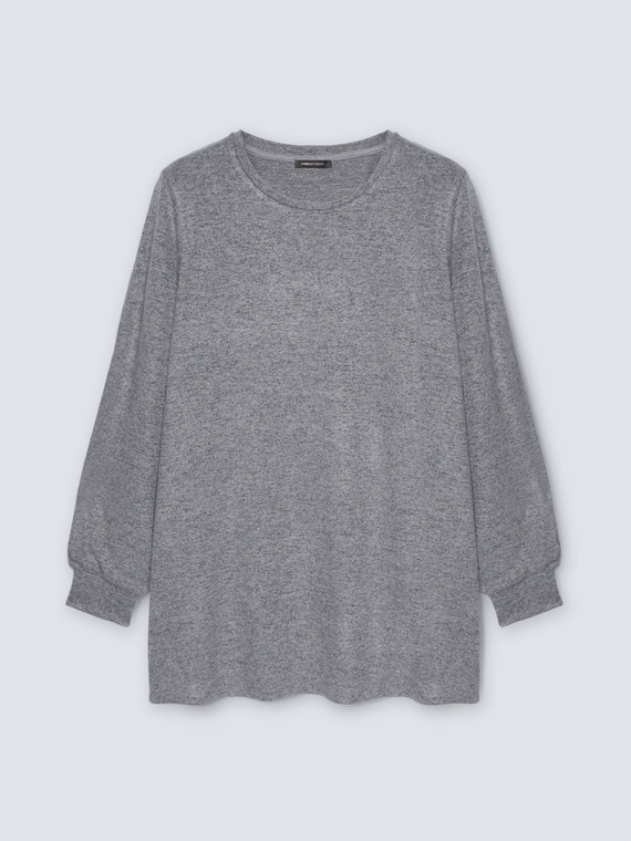 Camiseta en tejido de punto gris mélange