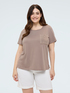 Cotton t-shirt with crochet pocket and sequins image number 0