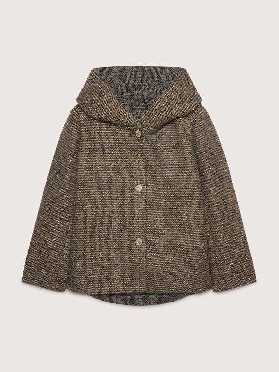 Jacke aus Wollmischung mit Lurexfaden