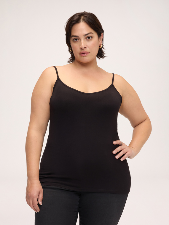 Top in jersey di viscosa con scollo a V