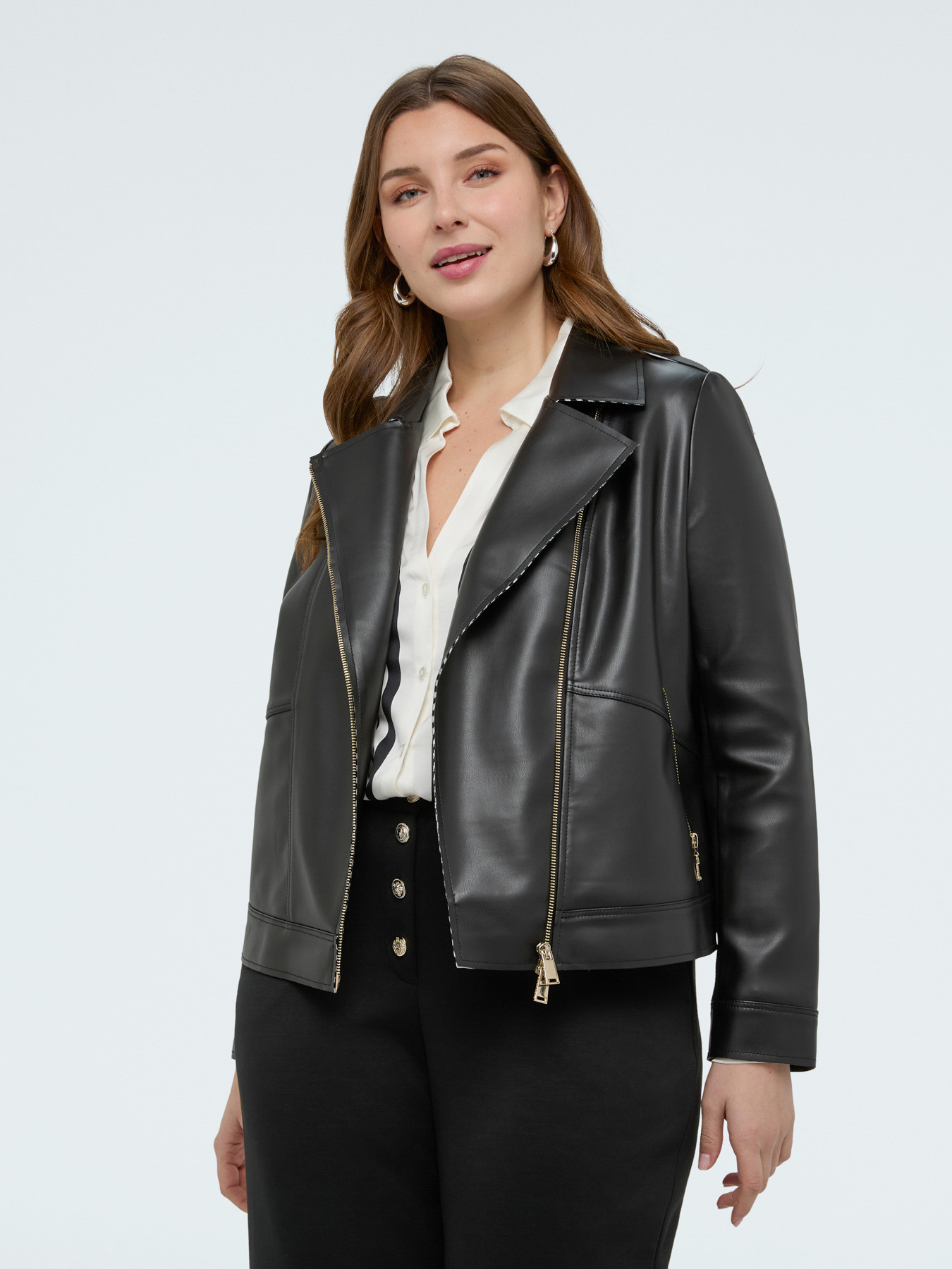 Veste biker avec d&eacute;tails &agrave; rayures image number 2