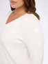 V-neck sweater with floral embroidery image number 0