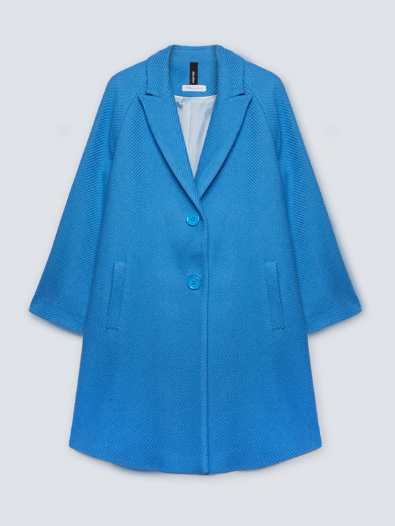 Diagonal fabric coat