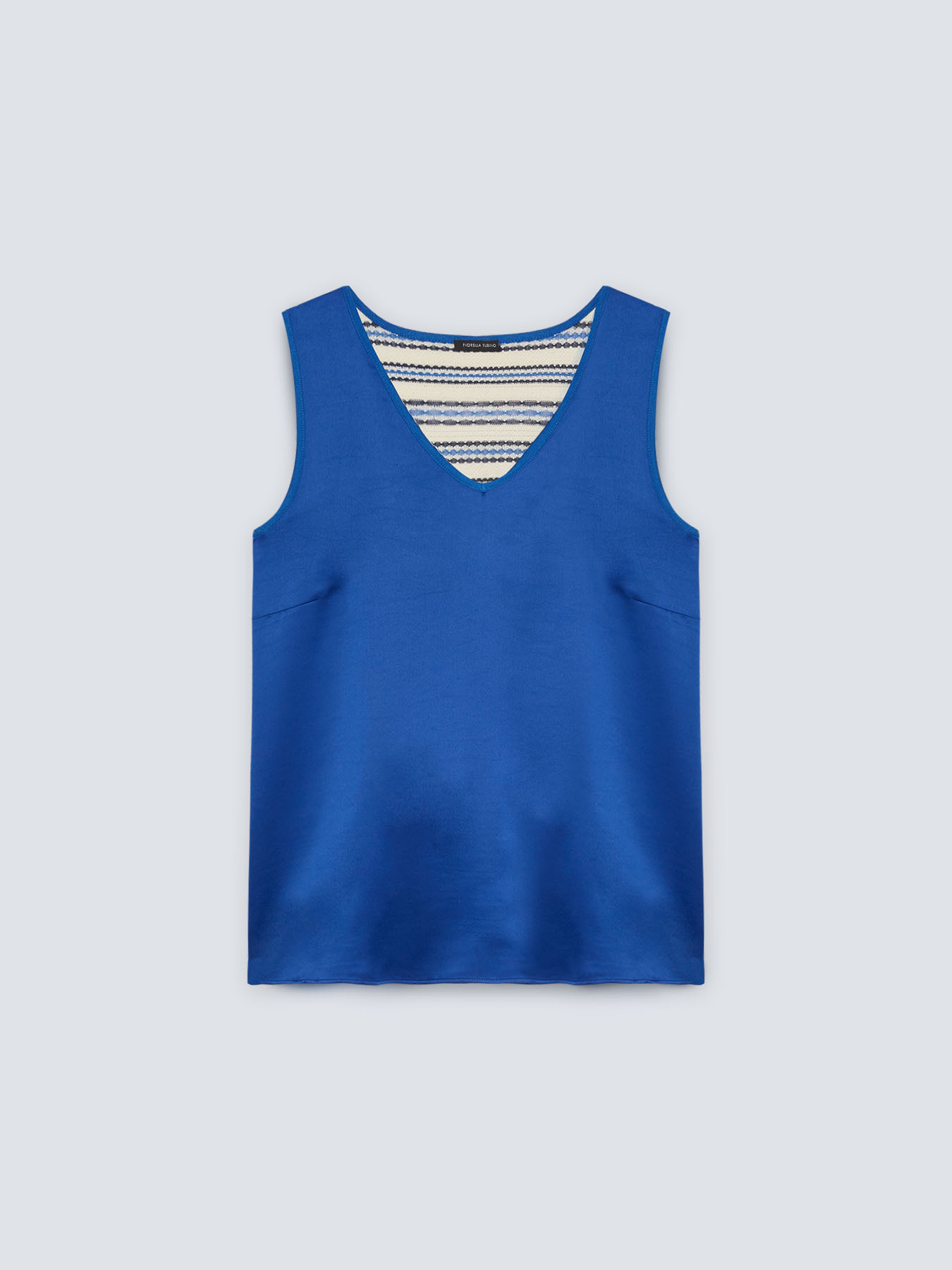 Top in satin con dietro a righe image number 4