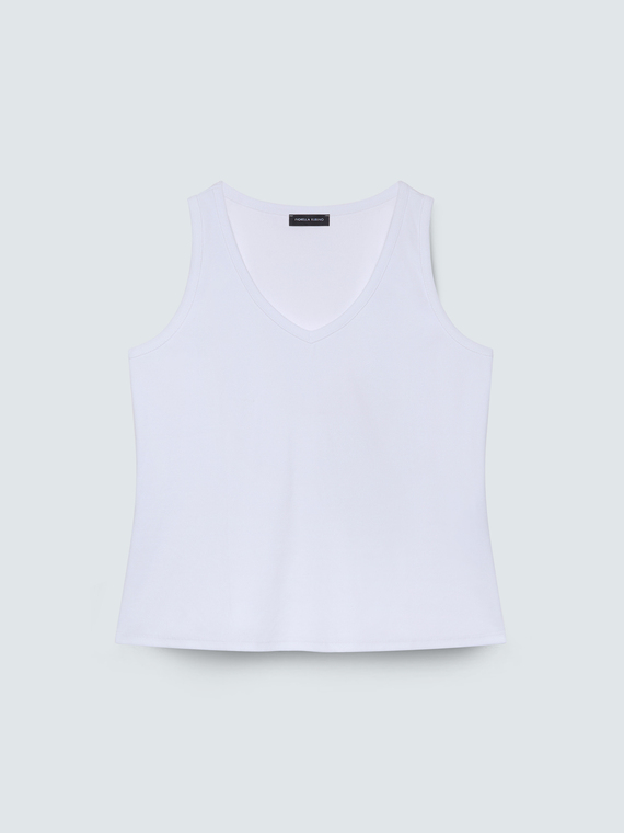 Jersey top with V-neck