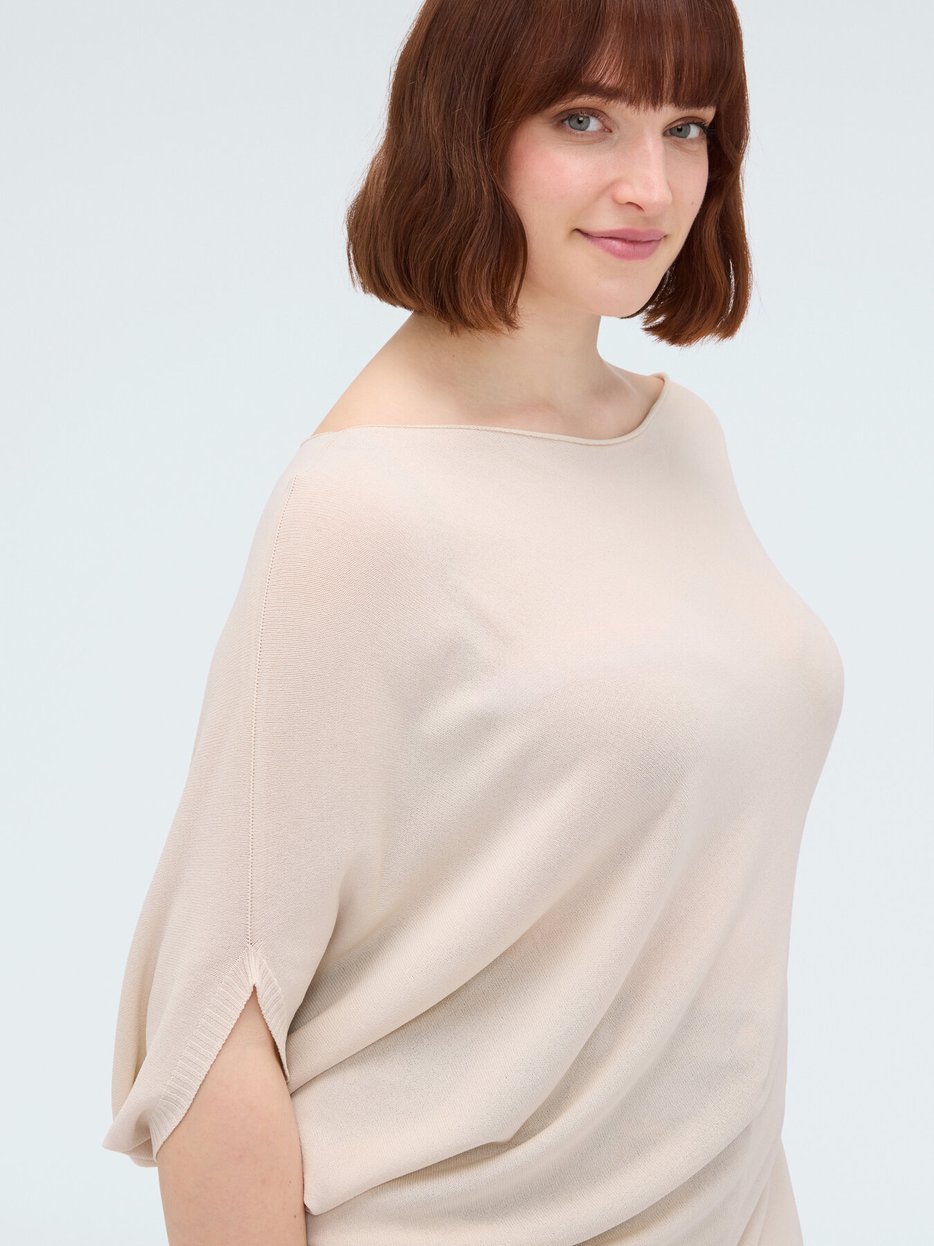 Maglia asimmetrica in misto viscosa image number 3