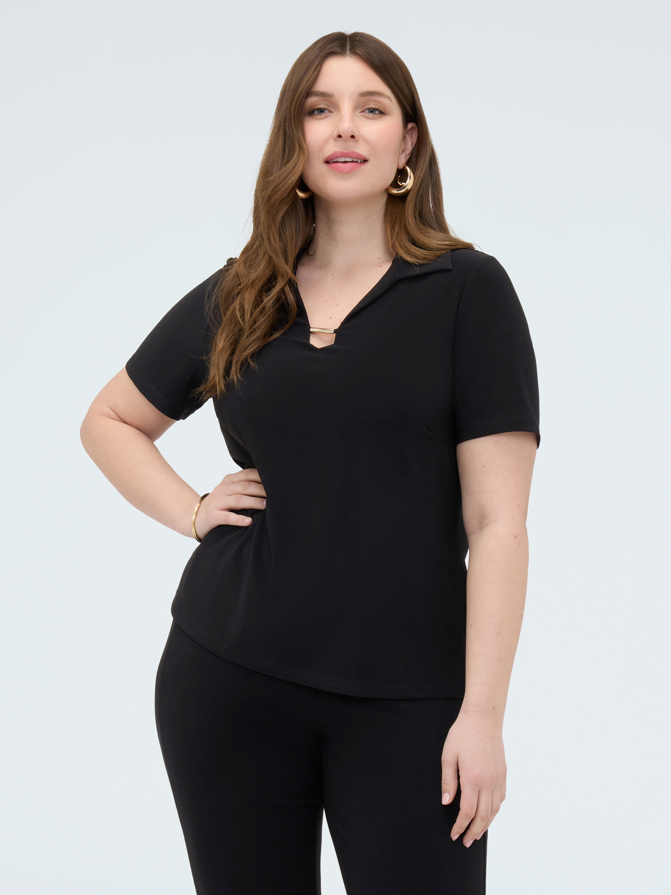 Camiseta de jersey con detalle en el escote image number 0