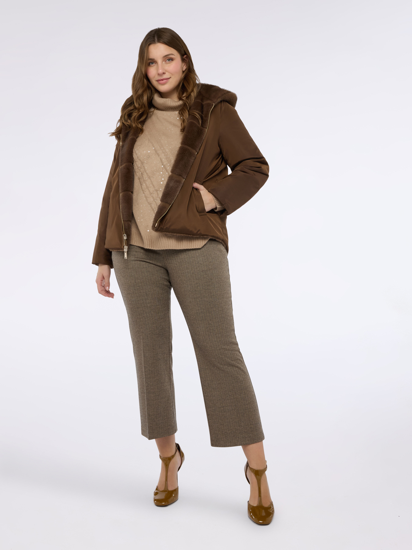 Karierte Kick Flare Hose image number 3