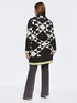 Long geometric patterned cardigan image number 1