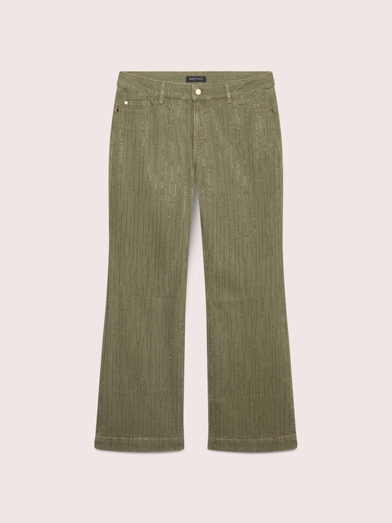 Pantaloni Flare in denim con applicazioni