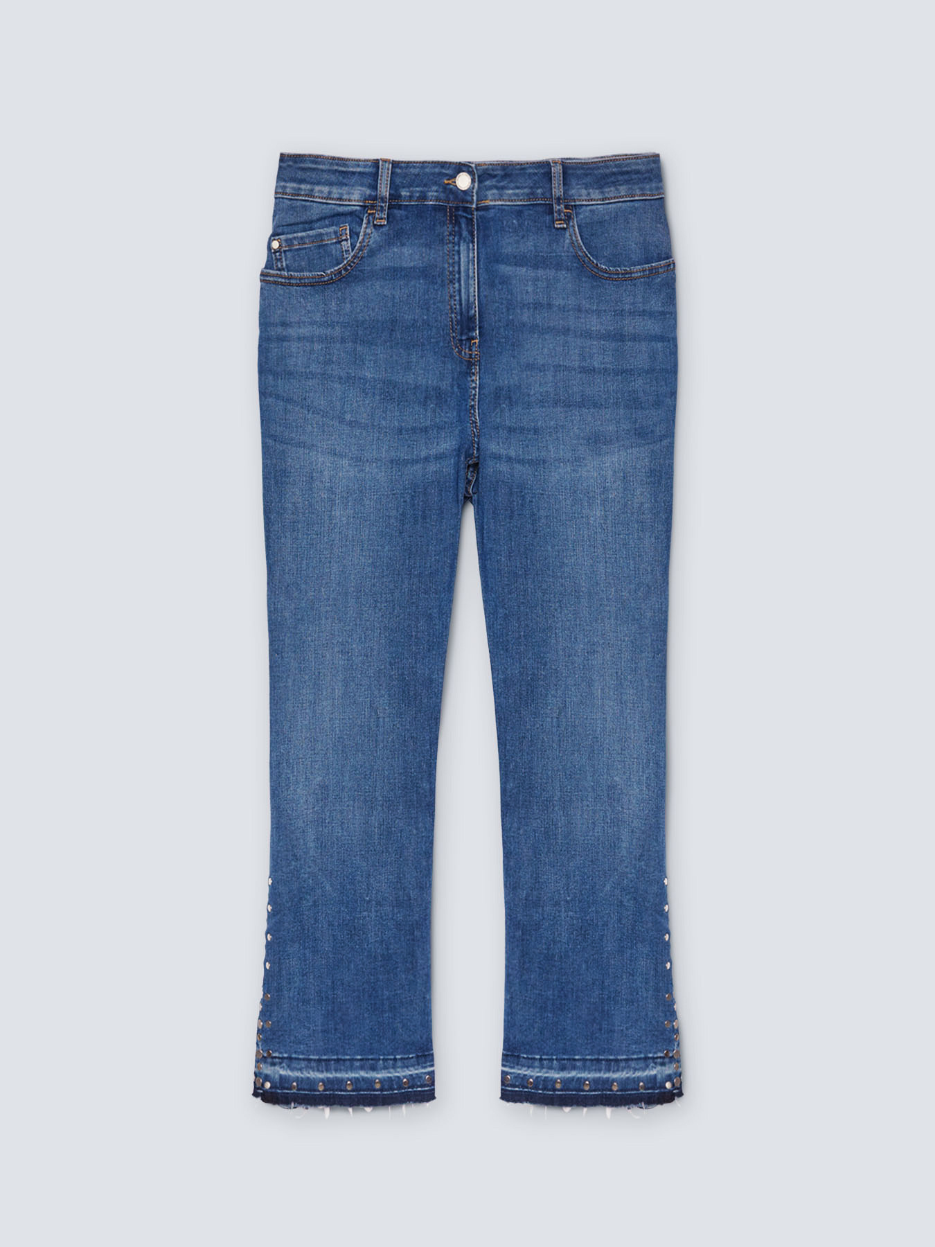 Cropped jeans with studs at the hem image number 4