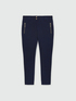 Skinny scuba trousers with zip and jewelled buttons image number 4