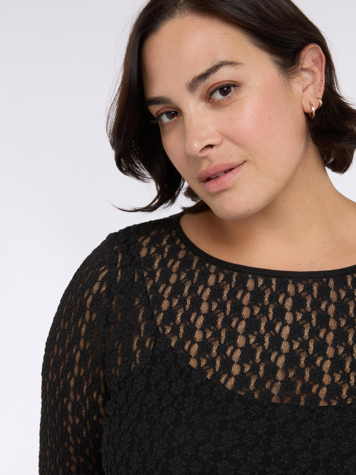 T-shirt en jersey avec finition ajourée image number 2