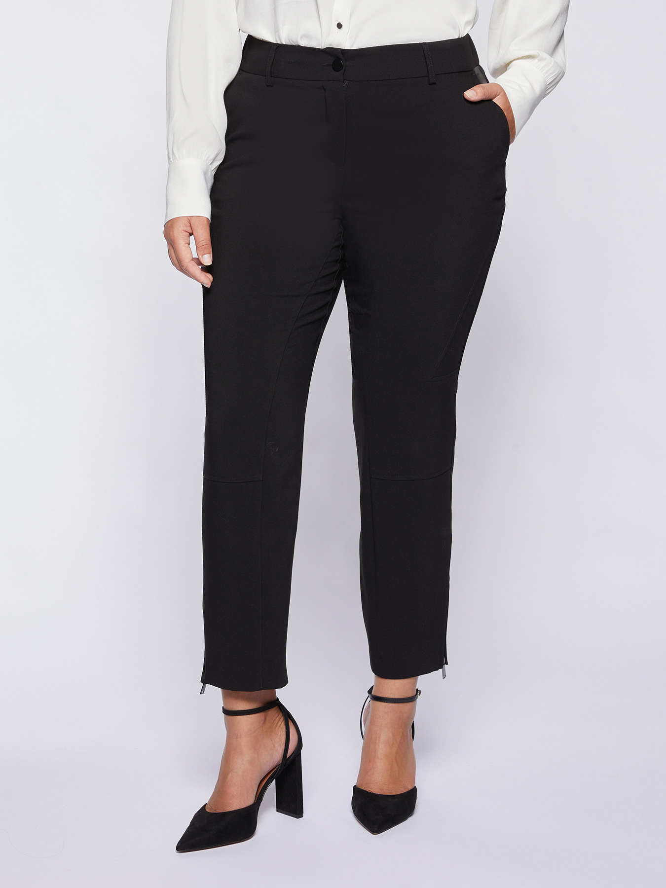Skinny trousers with zip at hem image number 0