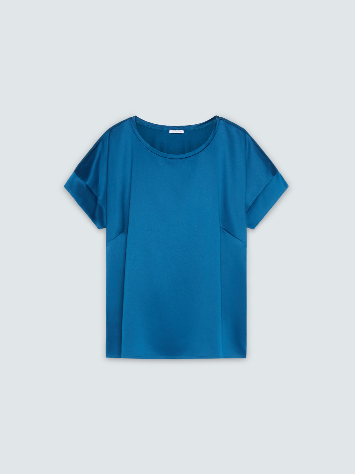Camiseta bimaterial en raso y jersey image number 4