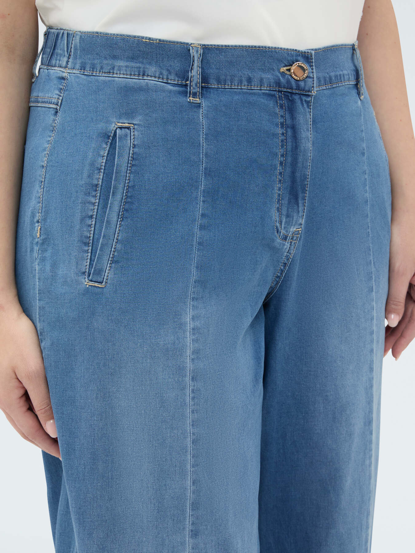 Jeans baggy in denim effetto washed image number 3