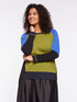 Pull color block avec col rond image number 0