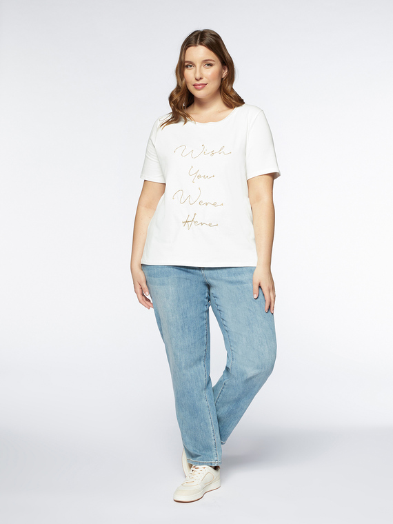 T-shirt with golden writing