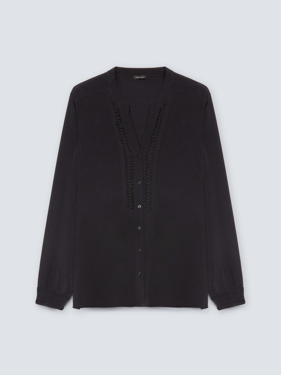 Blouse with pleated front