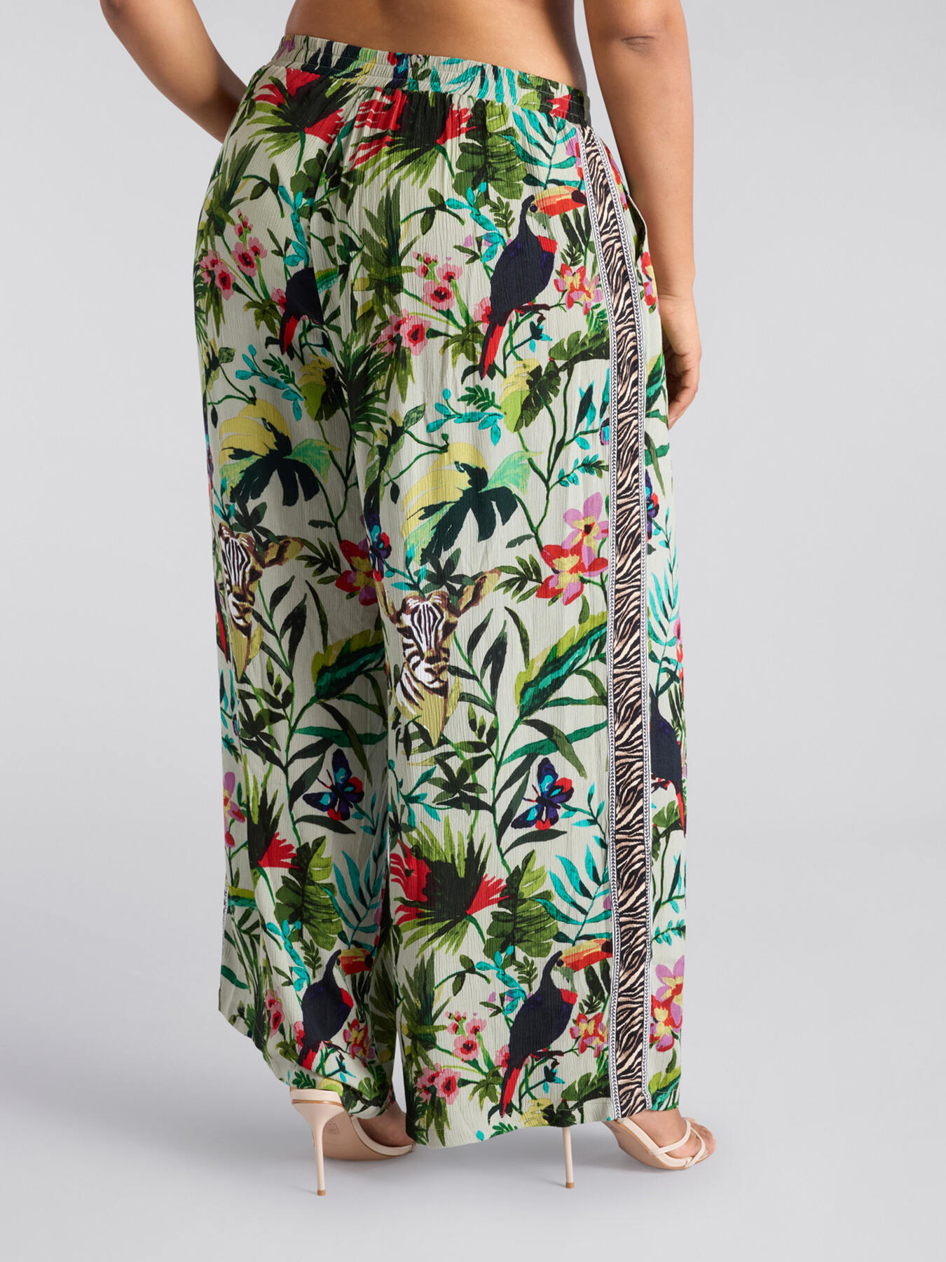 Tropical print trousers image number 1