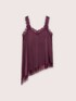 Viscose satin top with lace details image number 4