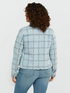 Denim jacket with Glen plaid design rhinestones image number 1