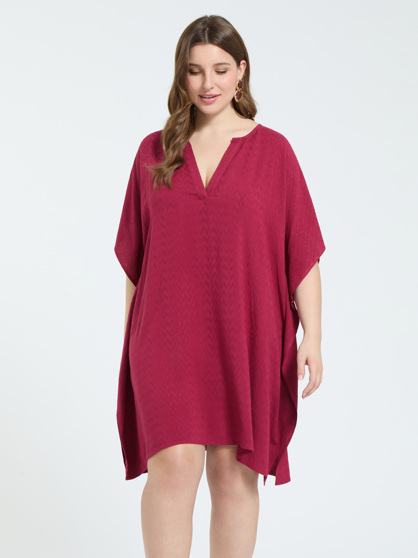 Closed kaftan in jacquard viscose image number 0