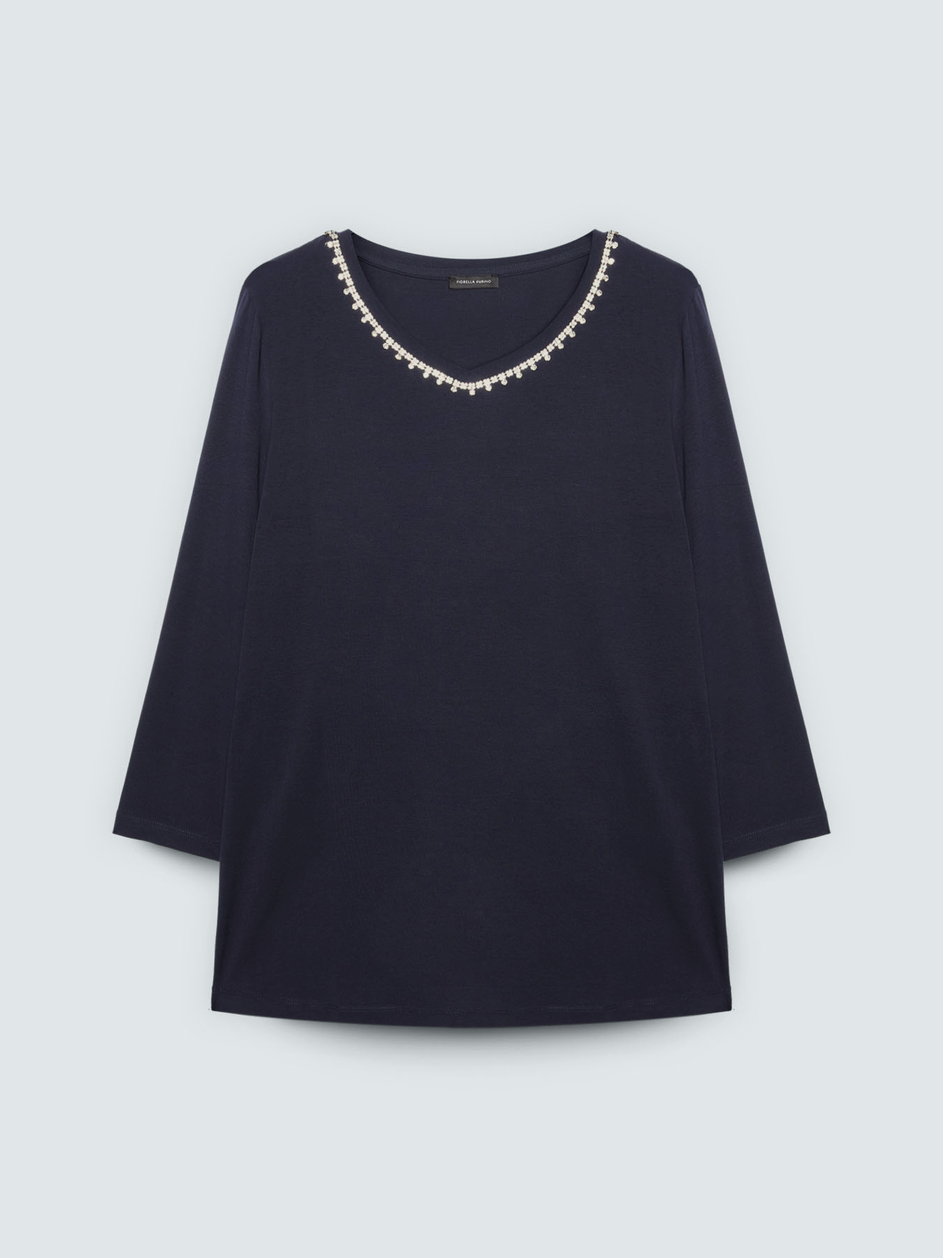 T-Shirt aus Baumwoll-Jersey mit Kristallen image number 4