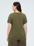 T-shirt bimaterica con stampa foliage image number 1