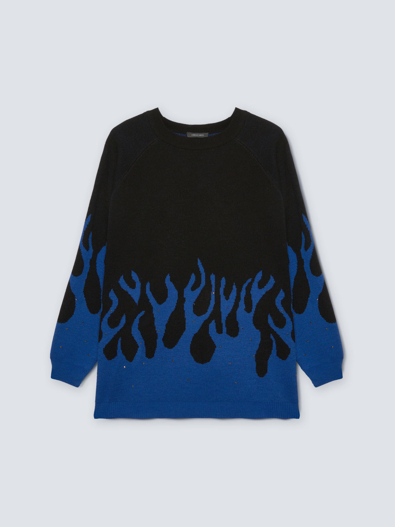 Jacquard sweater with slubbed pattern image number 3