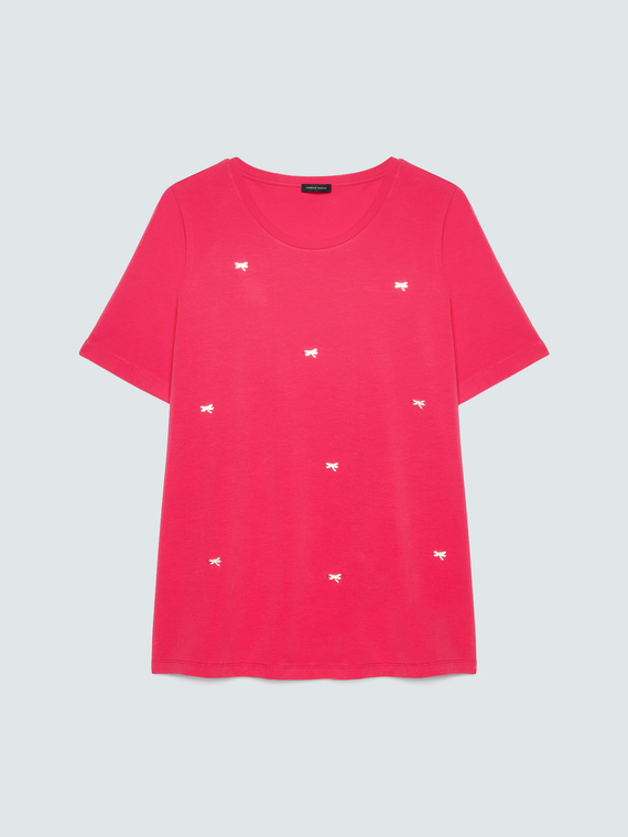 Cotton t-shirt with dragonfly charm