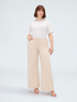 Pantalon Wide Leg en coton l&eacute;ger image number 4