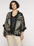 Foliage print open-fronted blouse image number 1
