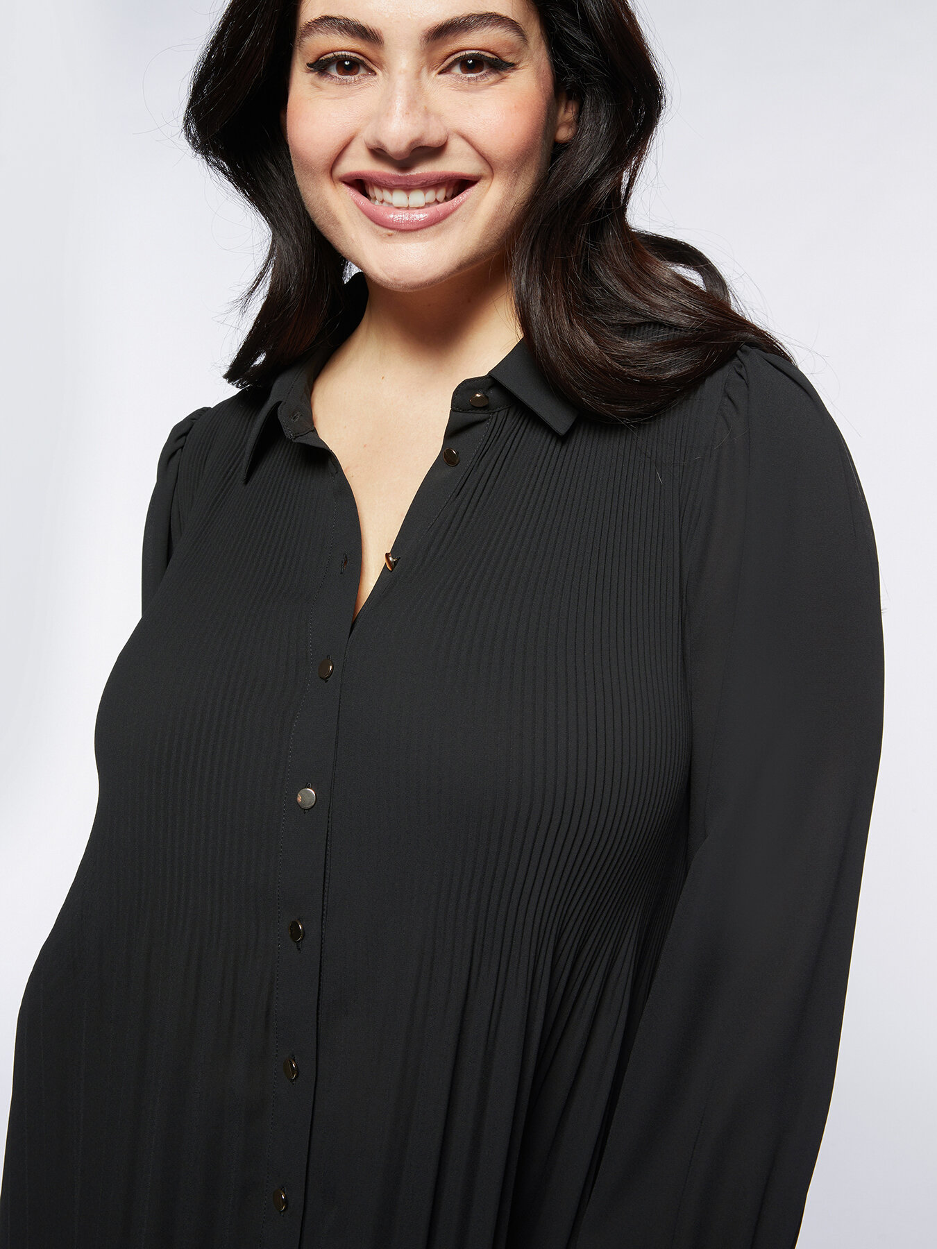 Camicia con parti pliss&eacute; image number 2