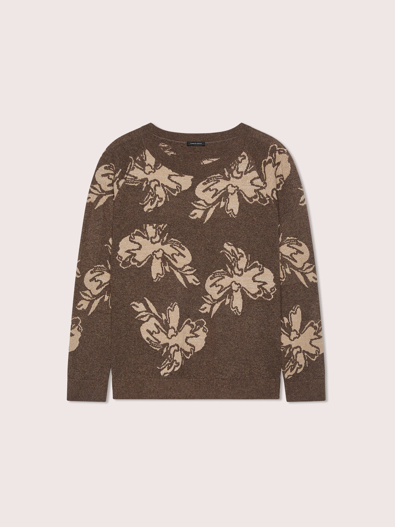 Crew-neck sweater with jacquard print image number 4