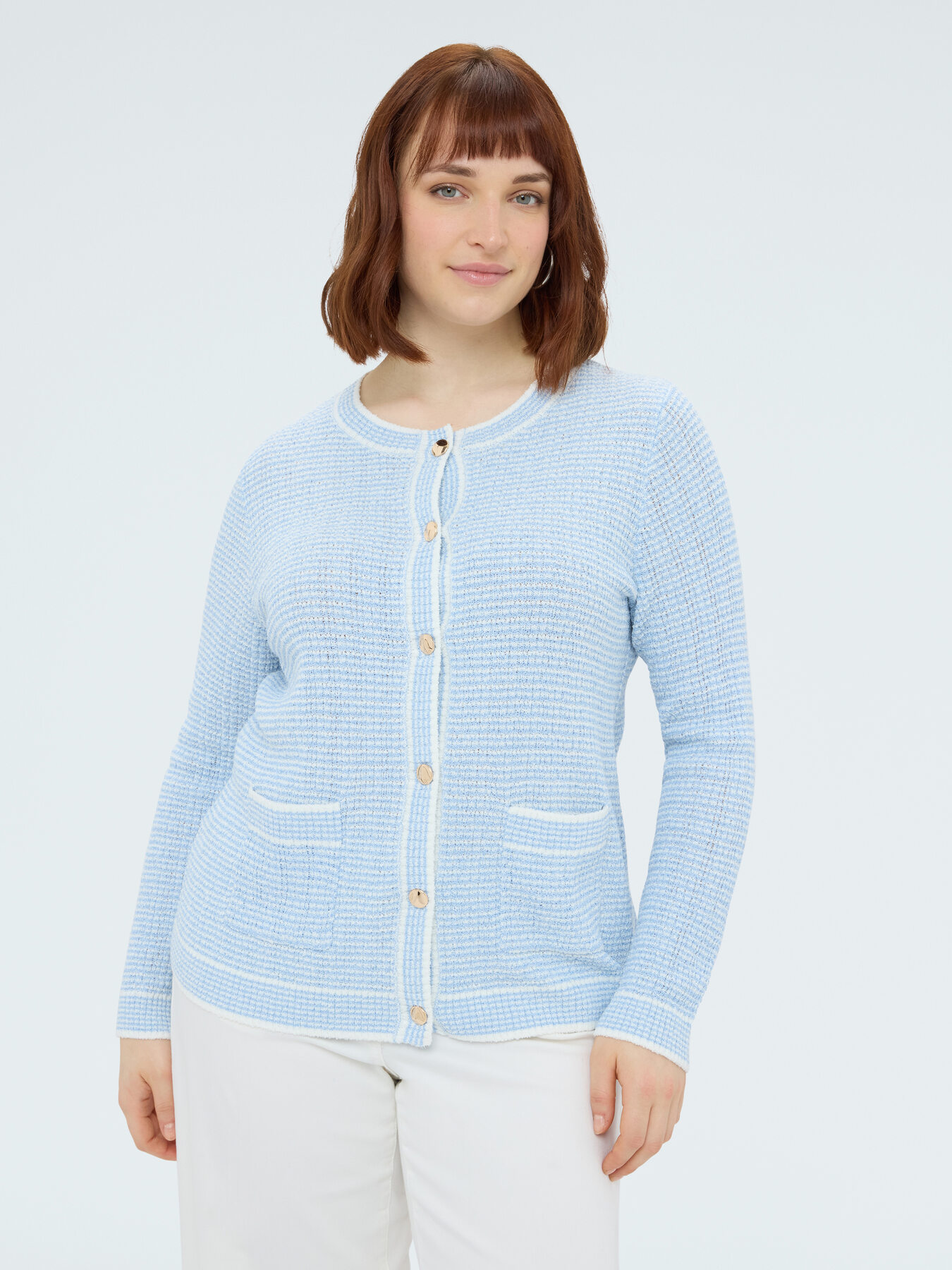 Striped knit cardigan image number 0