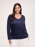 Bi-material T-shirt in satin and jersey image number 0