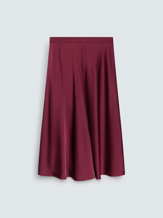 A-Linien-Rock aus Stretch-Satin