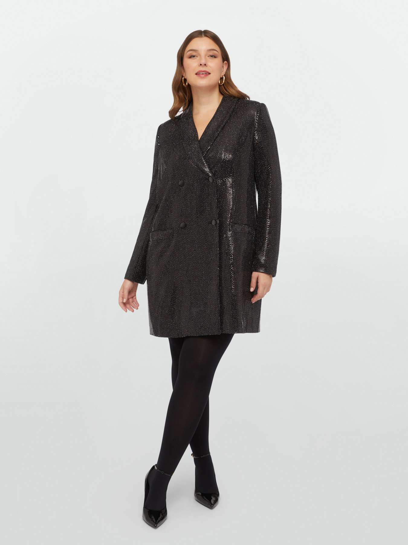 Full sequin dress blazer image number 0