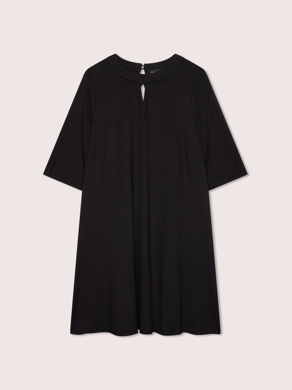 Flared dress in Milano stitch