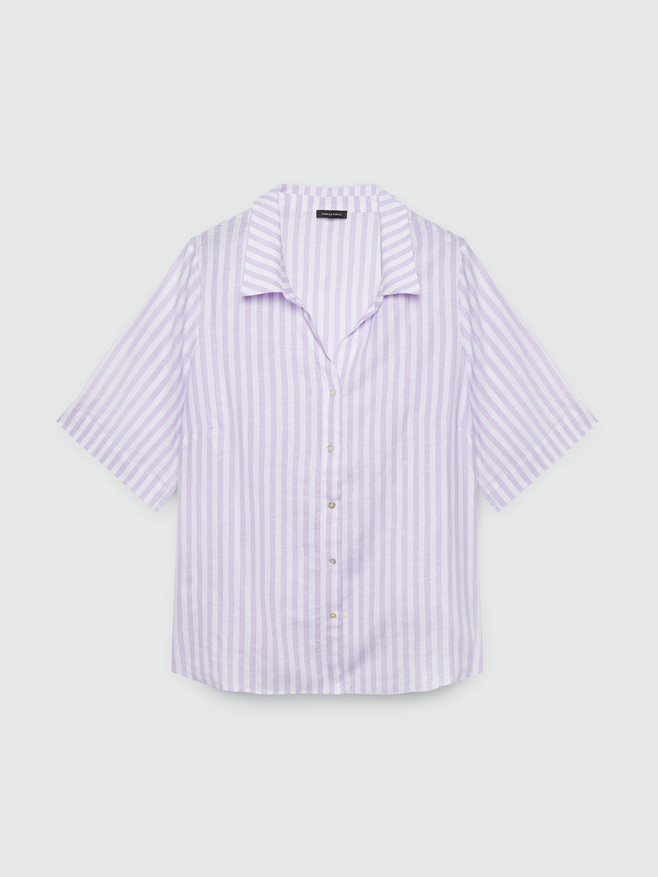 Camisa de rayas en lino y viscosa image number 4