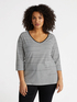 Striped T-shirt with rhinestones image number 2