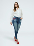 Jean Skinny avec c&oelig;ur et inscription amour image number 3