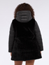 Bi-material down jacket with hood image number 1