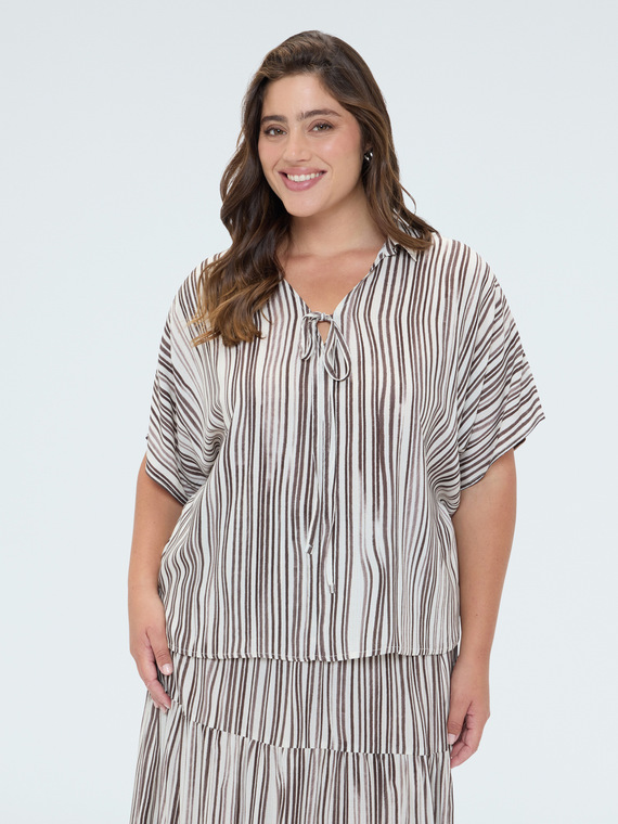 Striped viscose blouse