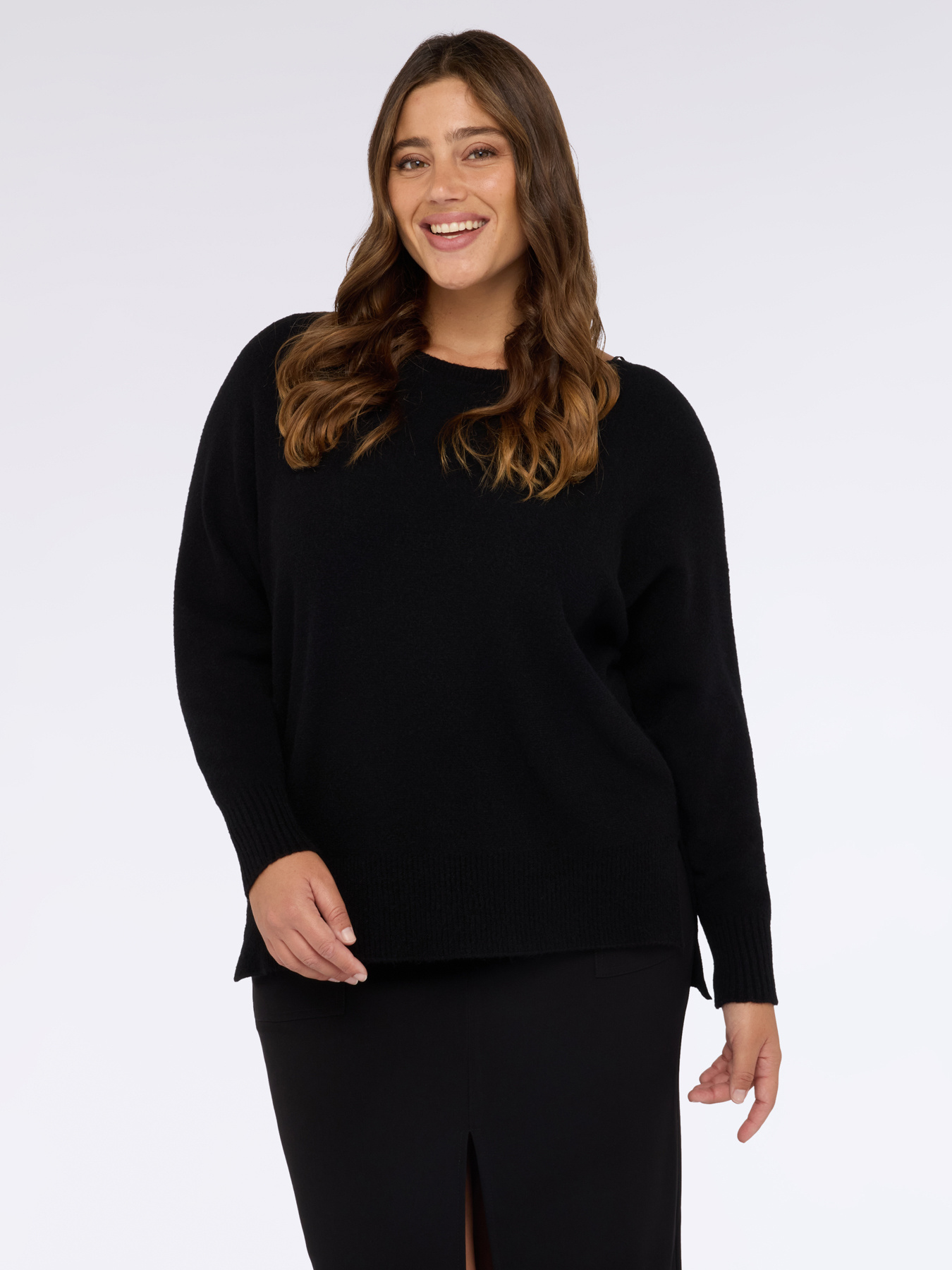 Crew neck sweater in viscose blend image number 2